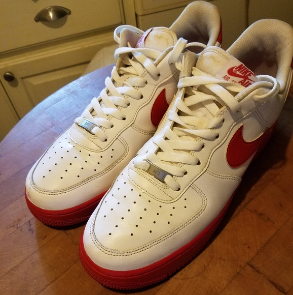 Nike Air Force 1 Retro Low White Red Sole Mens Shoes size 12 CK7663-102 A822 - Picture 1 of 7